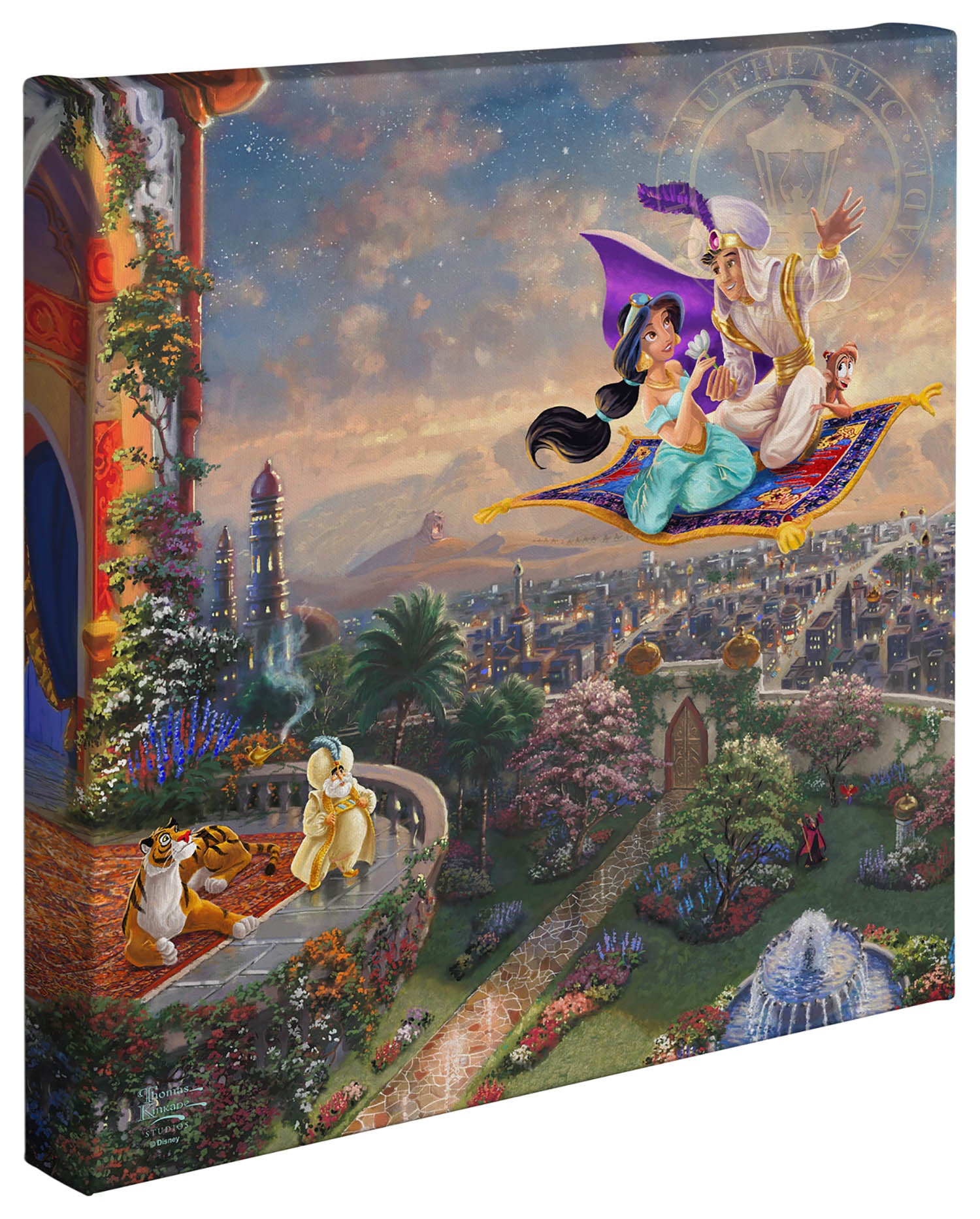 Thomas Kinkade 14 x 14 Gallery Wrapped Canvas Beauty and The Beast