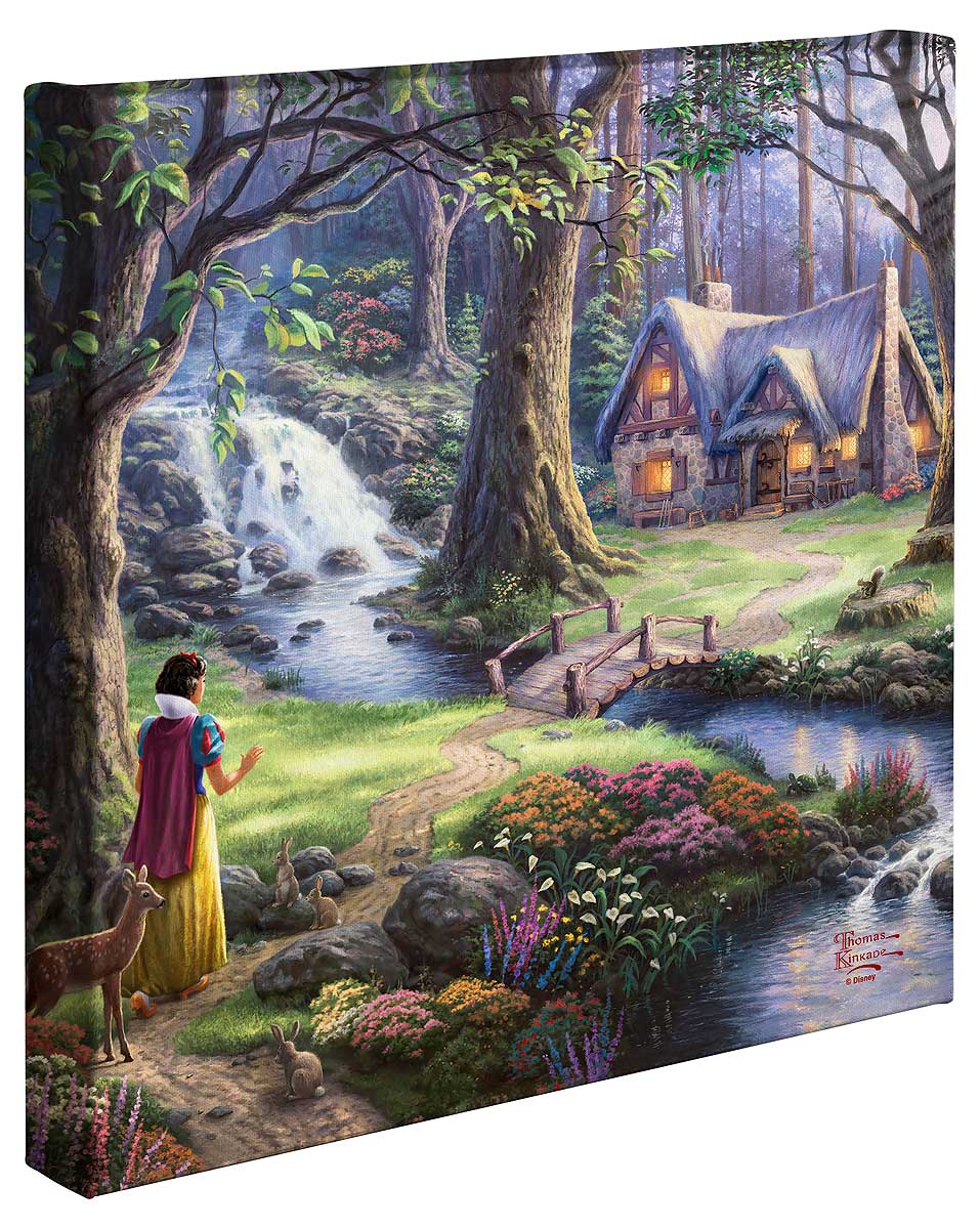 Snow White's Cottage Disney Art Gallery Wrapped Canvas 14"x 14"