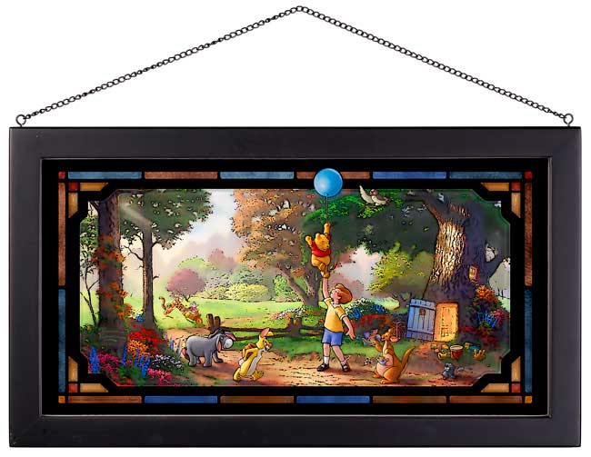 Winnie the Pooh & Friends Disney Art Framed Stained Glass Look Suncatcher Panel