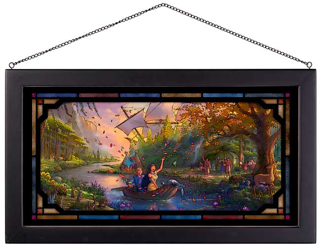 Pocahontas Disney Art Framed Stained Glass Look Suncatcher Panel