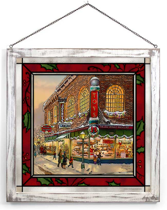 A Christmas Wish Framed Stained Glass Art Look Suncatcher Large Panel