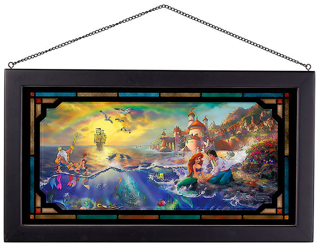 The Little Mermaid Disney Art Framed Stained Glass Look Suncatcher Panel