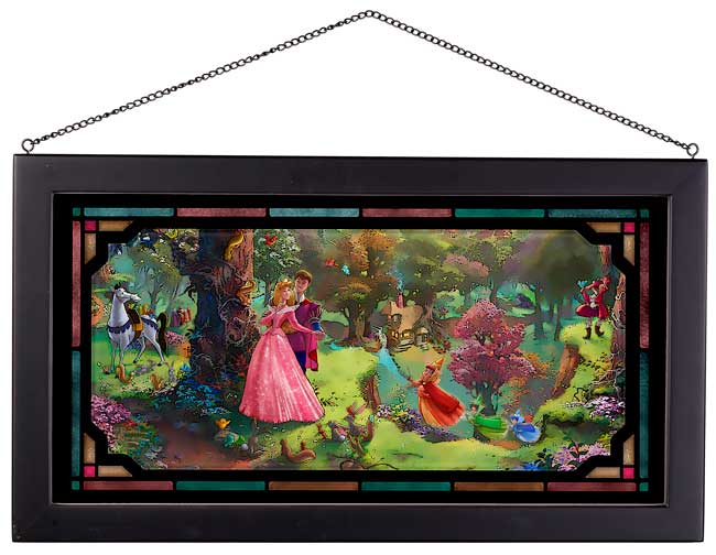 Sleeping Beauty Disney Art Framed Stained Glass Look Suncatcher Panel