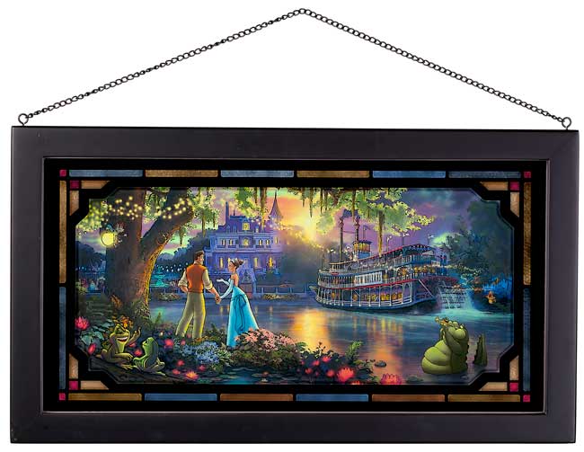 The Princess and the Frog Disney Art Framed Stained Glass Look Suncatcher Panel