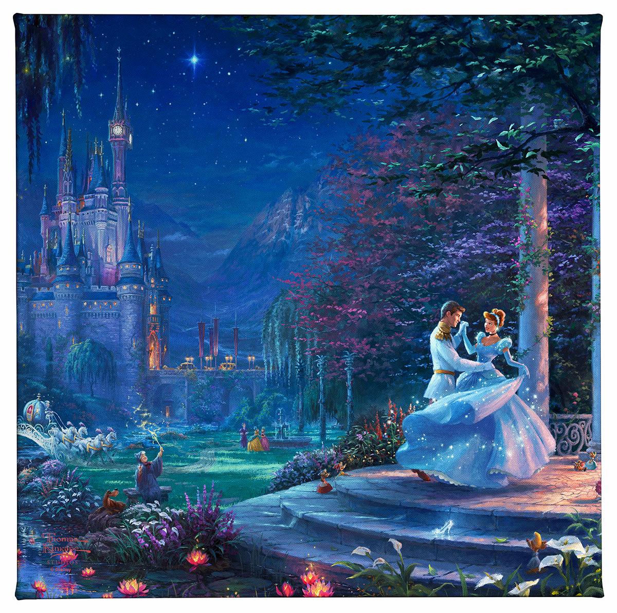 Cinderella Dancing with Prince Charming Disney Art Gallery Wrapped Canvas 14" x 14"