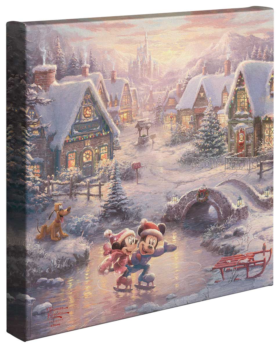 Mickey and Minnie Sweetheart Christmas Disney Art Gallery Wrapped Canvas 14"x 14"