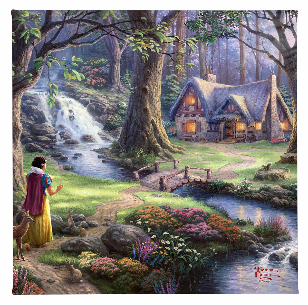 Snow White's Cottage Disney Art Gallery Wrapped Canvas 14"x 14"